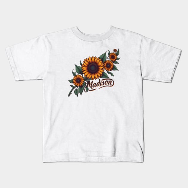 Madison Sunflower Kids T-Shirt by Americansports